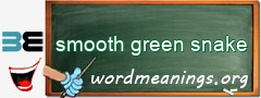 WordMeaning blackboard for smooth green snake